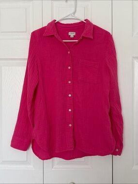 J. Crew Women's Button-Down Shirt in Fuchsia Pink